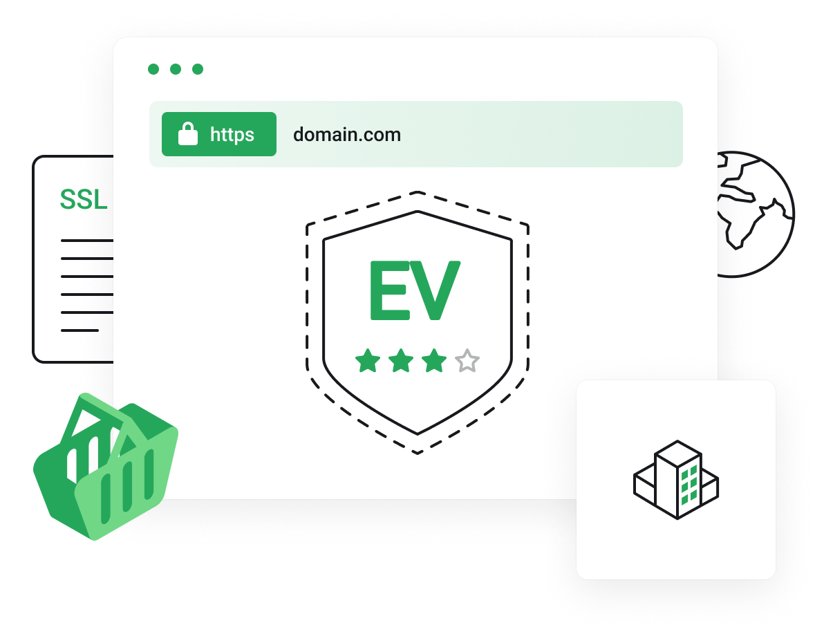 SSL Certificates - Ideal for sensitive webpages including ecommerce, online banking, account signups